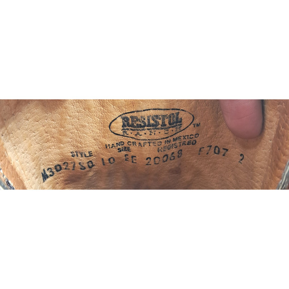 Size 10 EE - VTG Resistol Ranch Western Lizard Cowboy Boots main image 9